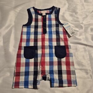 Plaid Sleeveless Baby Romper